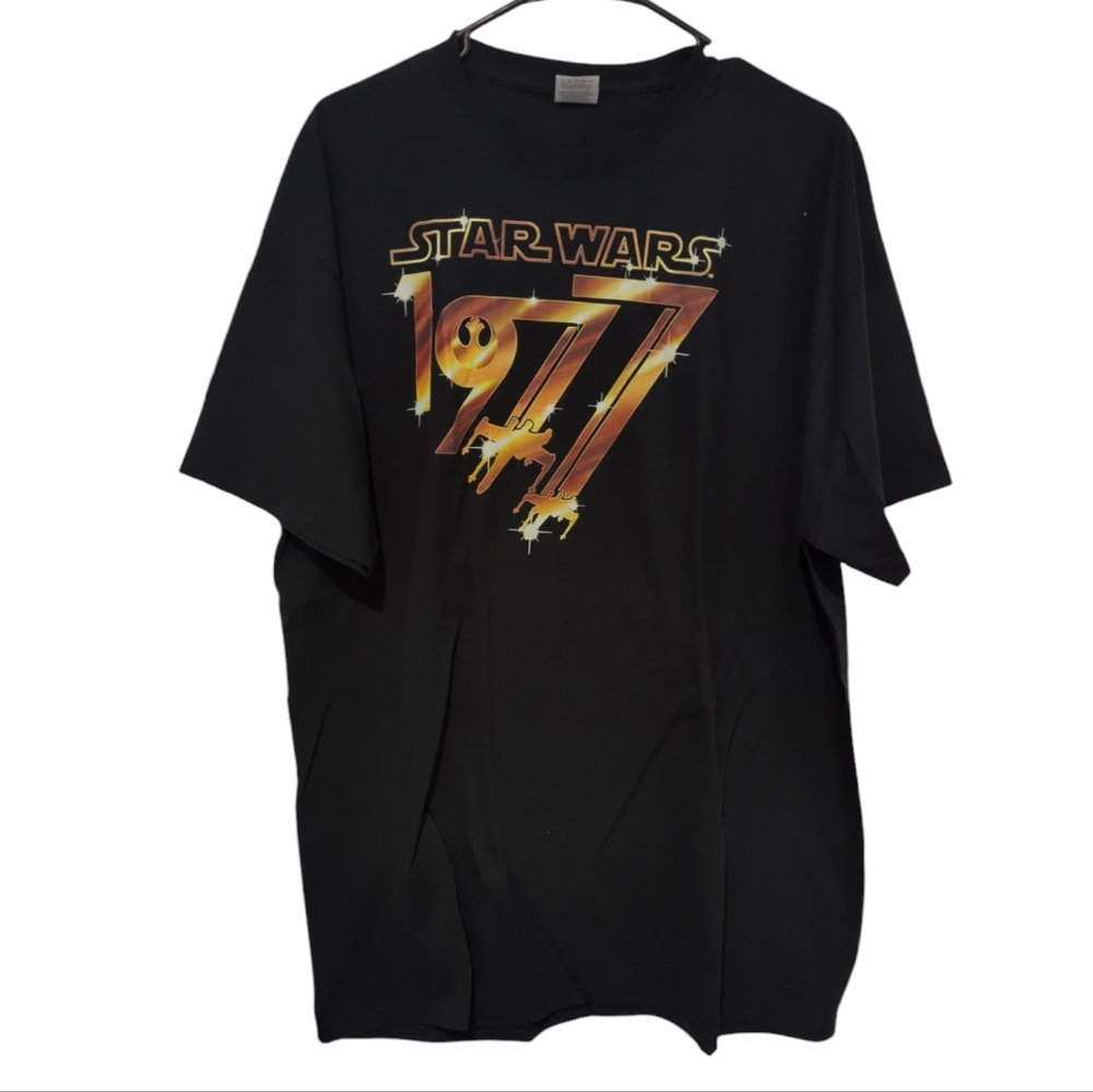 Star Wars 1977 Tee sz XL Black Fruit of Loom NWOT-509